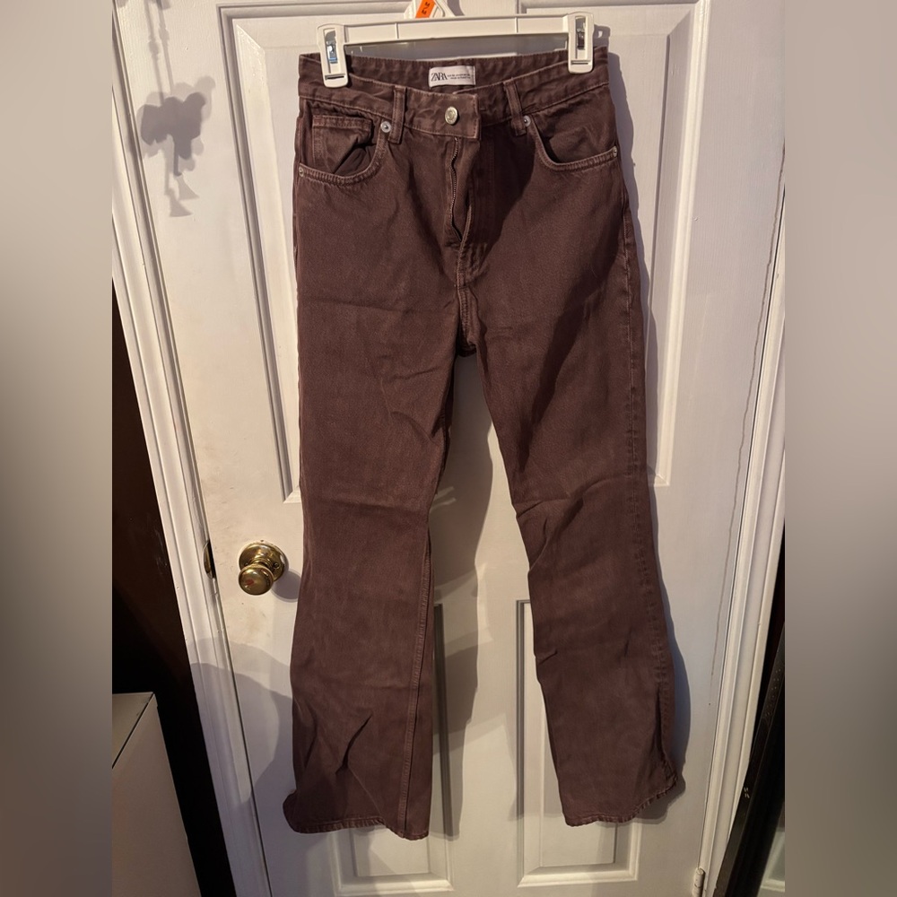 Zara Purple Wide Leg Jeans
